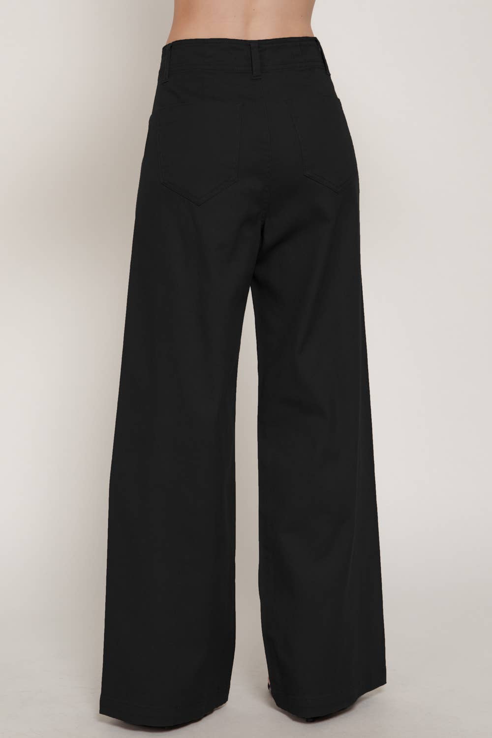 High Waist Wide Leg Pants with Front Seam Detail