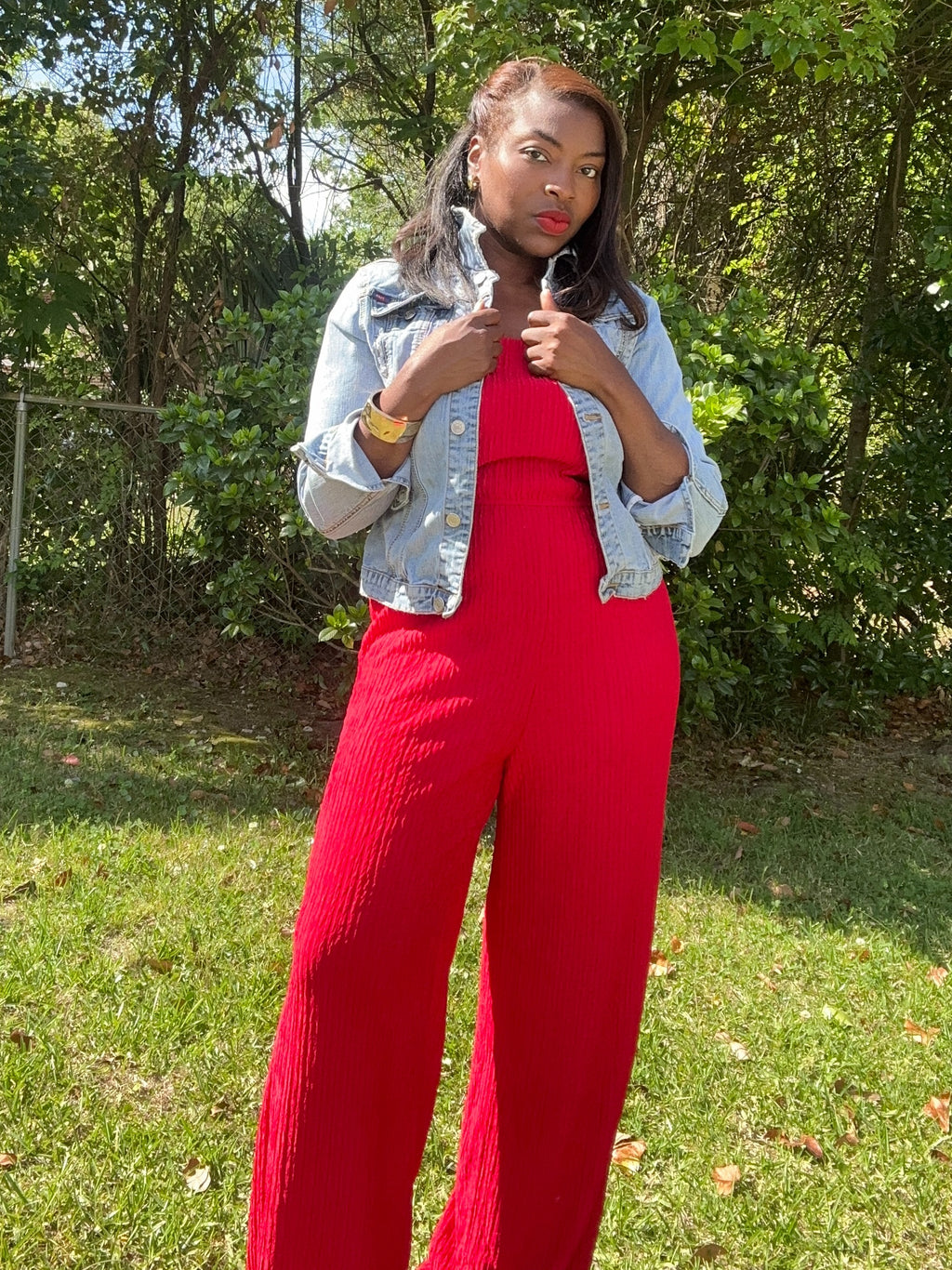 Crinkle Knit Tube Jumpsuit