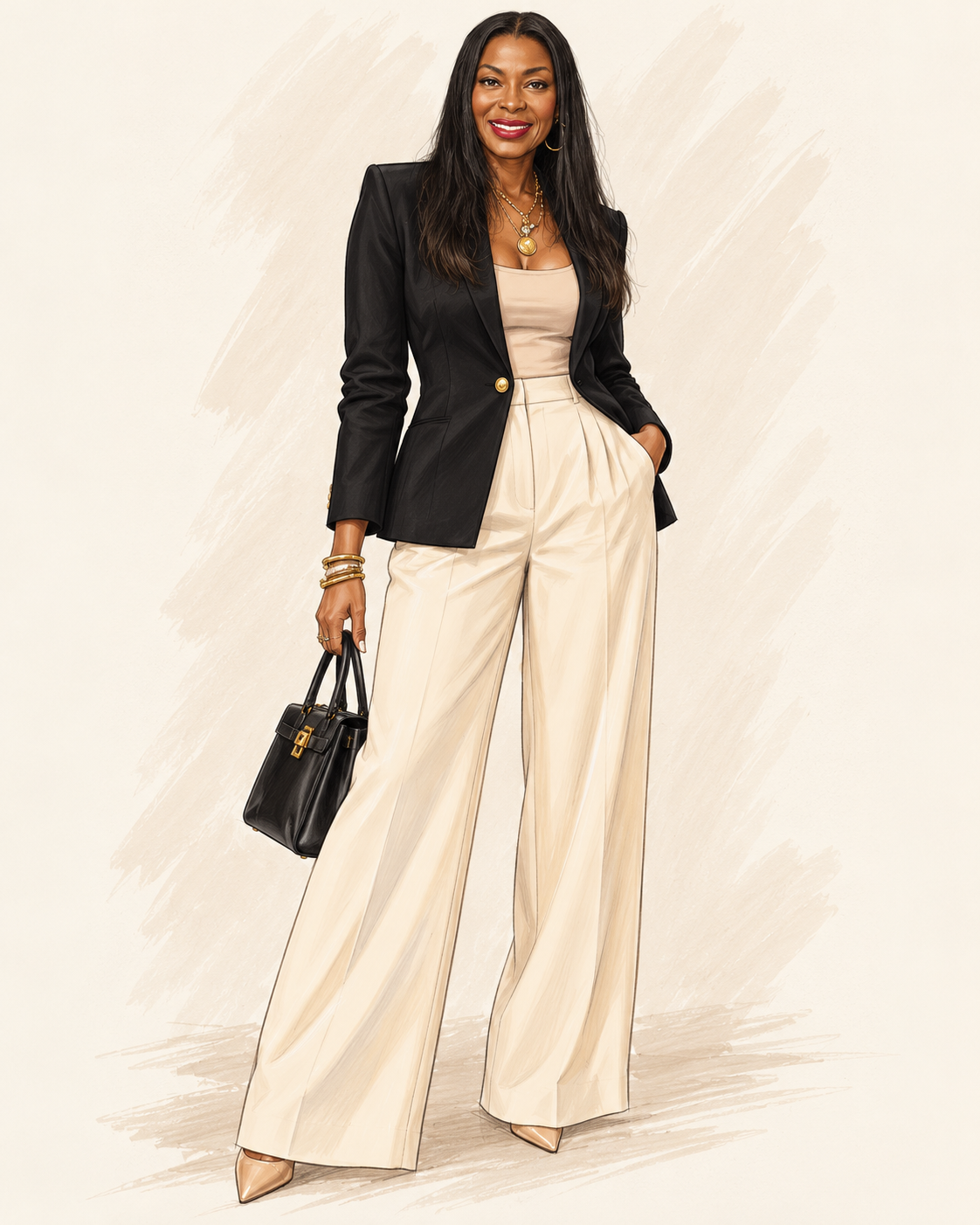 Double Knit Ponte Button Front Blazer