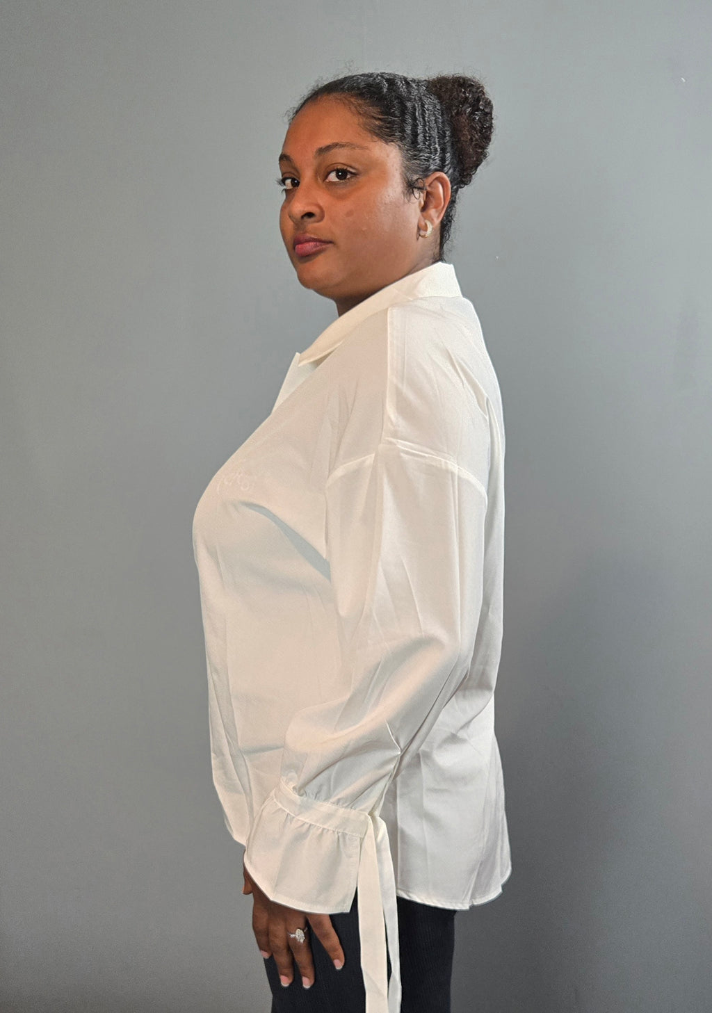 Collared Frill Sleeve Blouse
