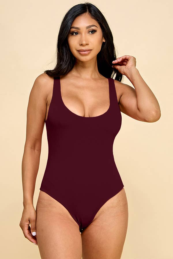 dRo Doubled Layered Scoop Tank Bodysuit