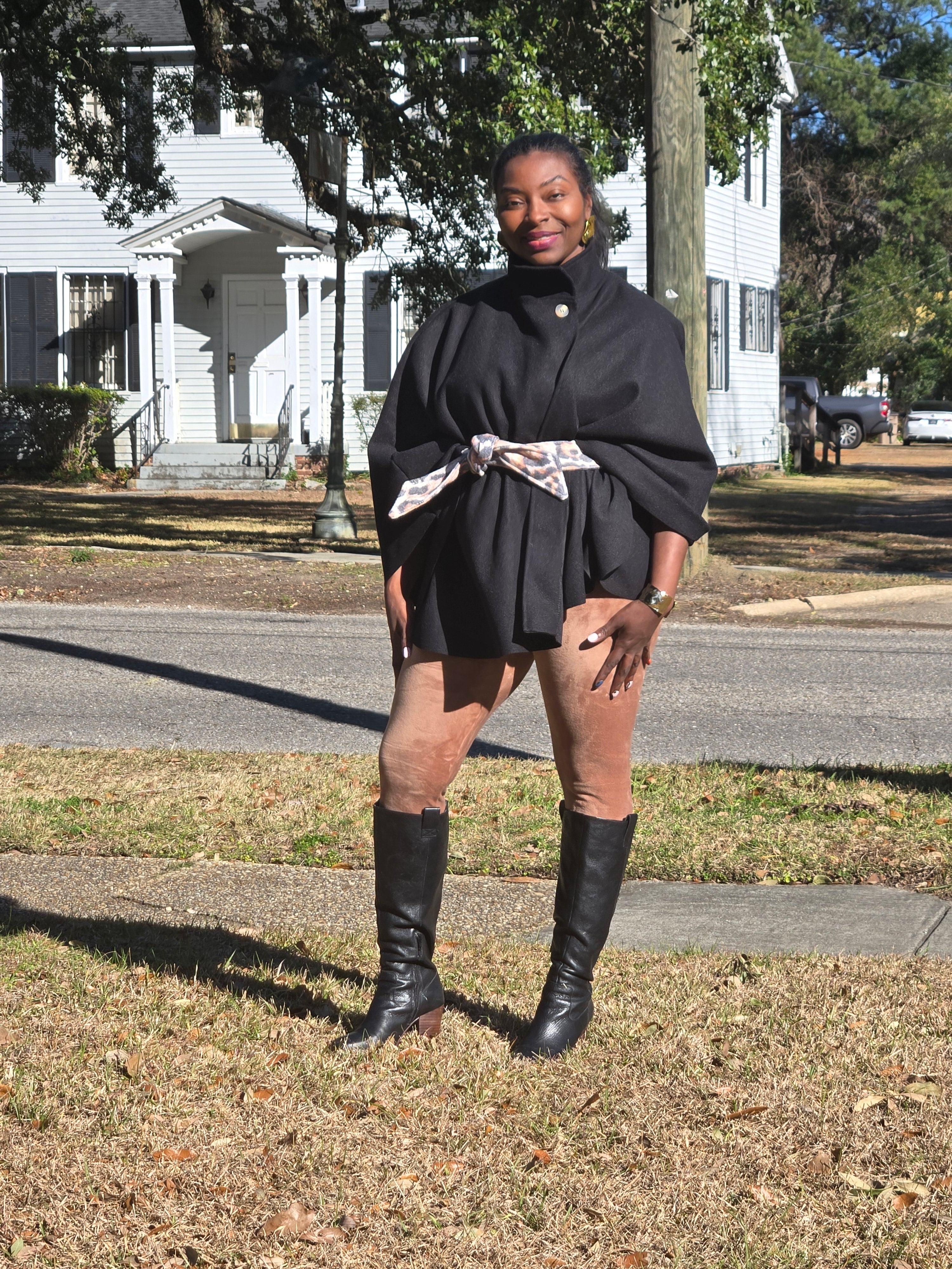 High Neck Tunic Cape