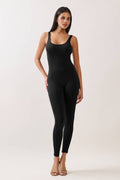 Built-In Bra Double Scoop Neck  Catsuit
