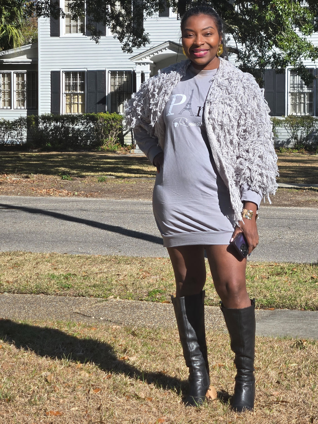 Paris Romantic Sweatshirt Dress