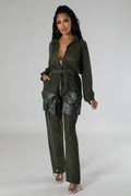 Elastic Waist Mesh Contrast Jumpsuit