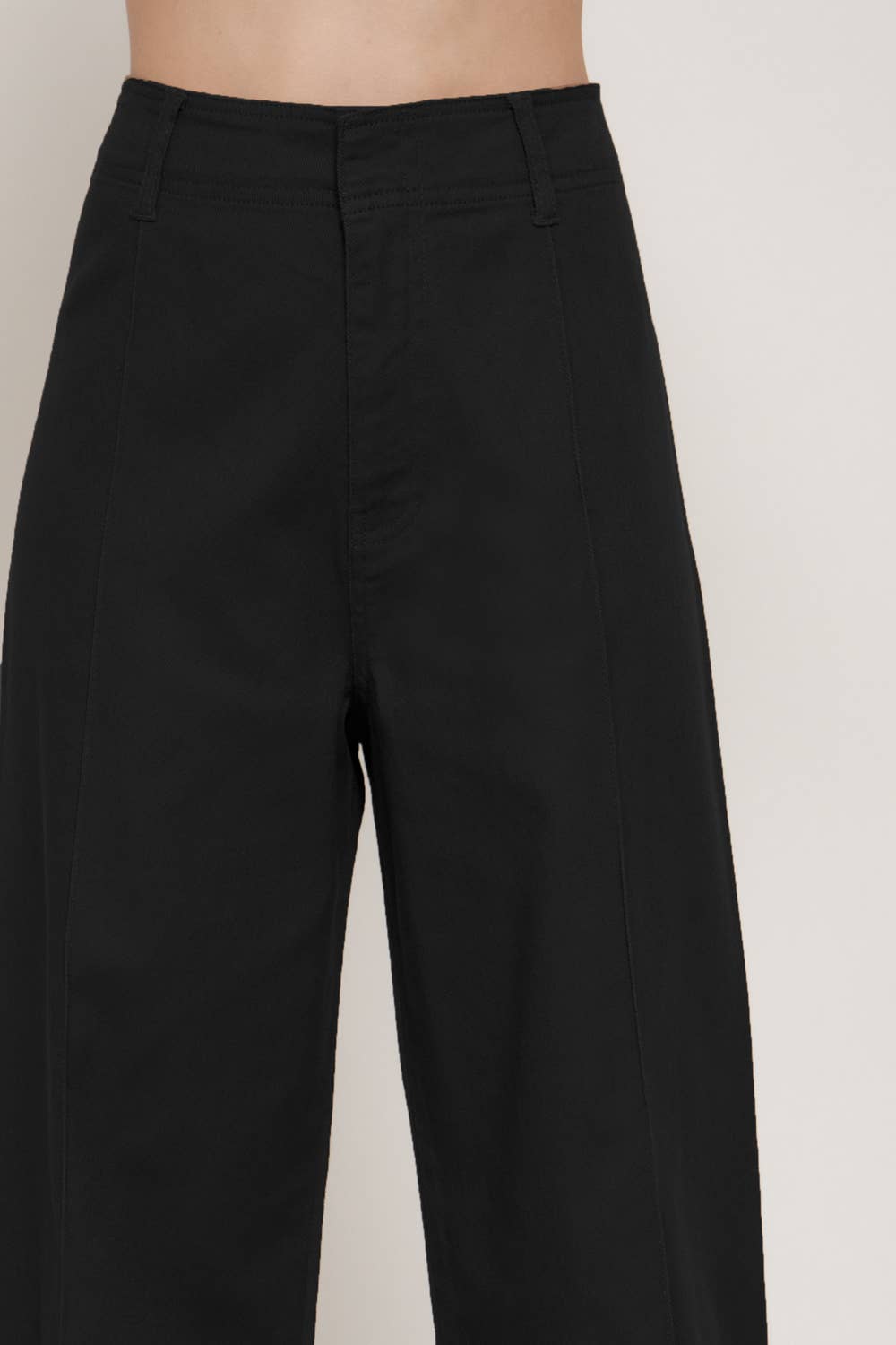 High Waist Wide Leg Pants with Front Seam Detail