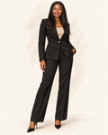 Double Knit Ponte Button Front Blazer
