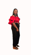 Short Sleeve Ruffle Neck Blouse