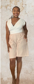 Pin-Stripe Khaki Shorts