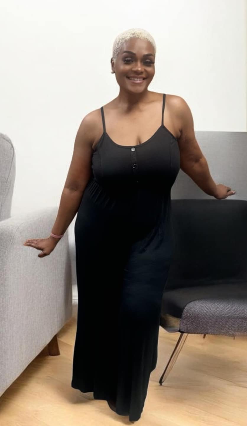 Plus Size Button Front Wide Leg Jumpsuit