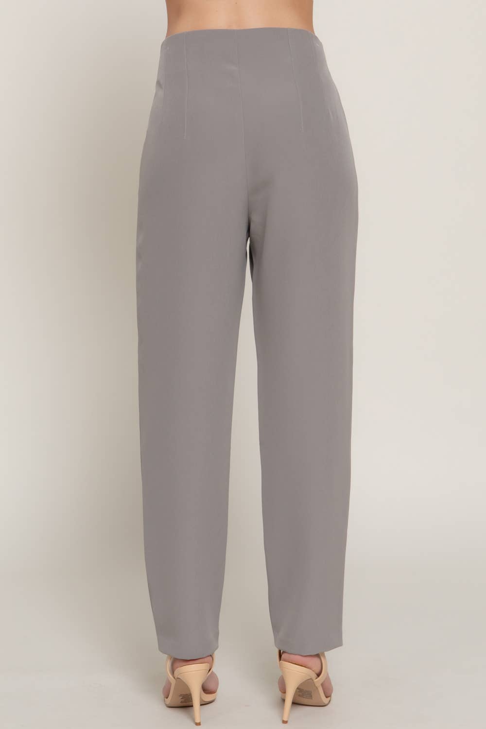 High Waist Pintuck Detail Long Pants