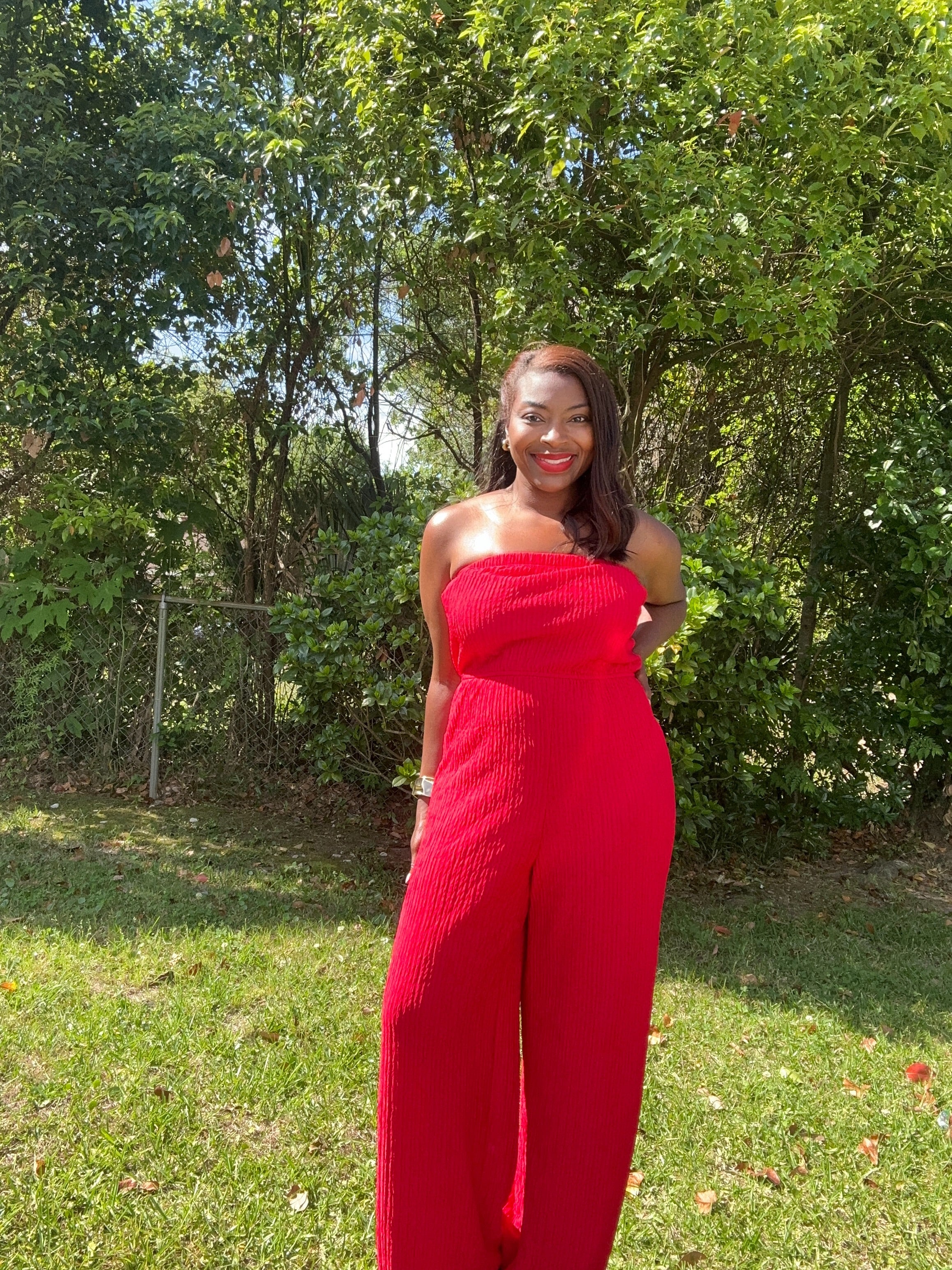 Crinkle Knit Tube Jumpsuit