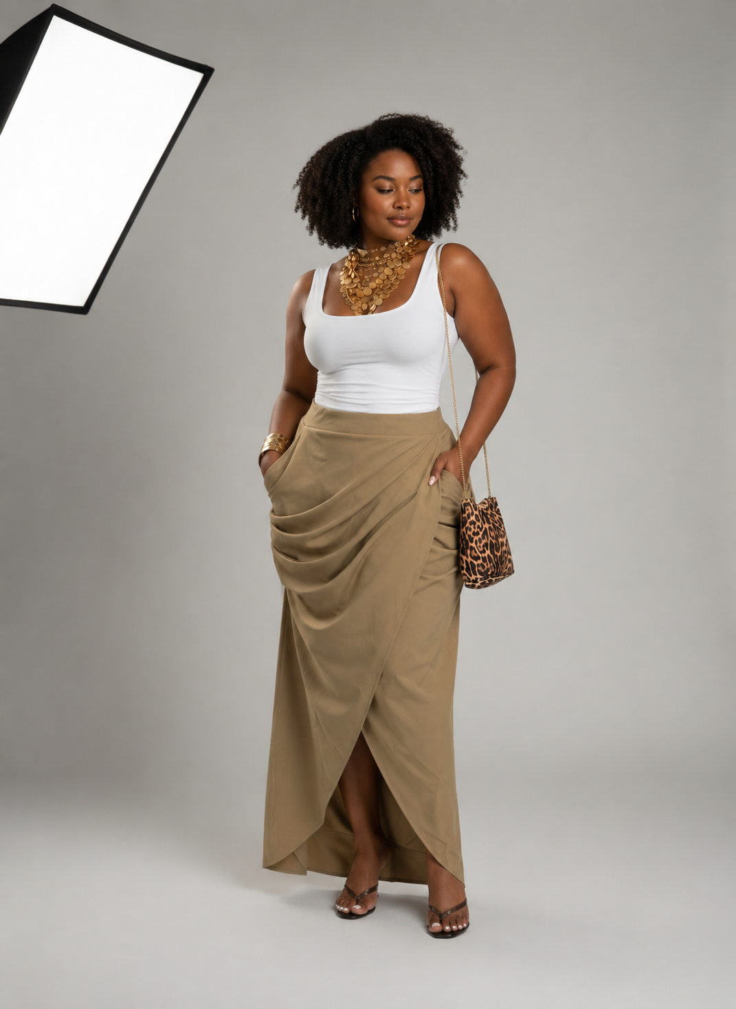 Draped Asymmetrical Skirt