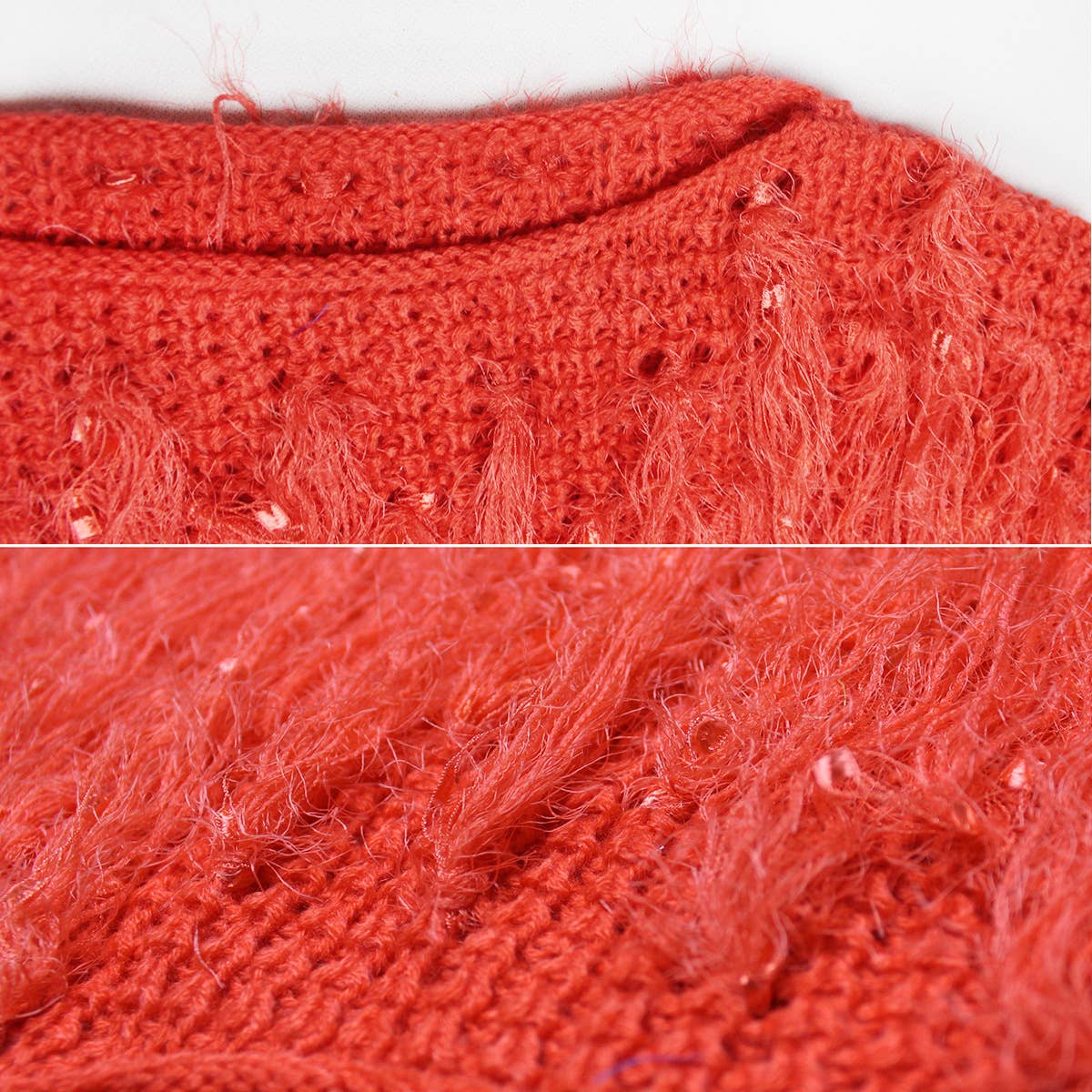 Stylish Hand-Knitted Pullover Sweater with Fringe