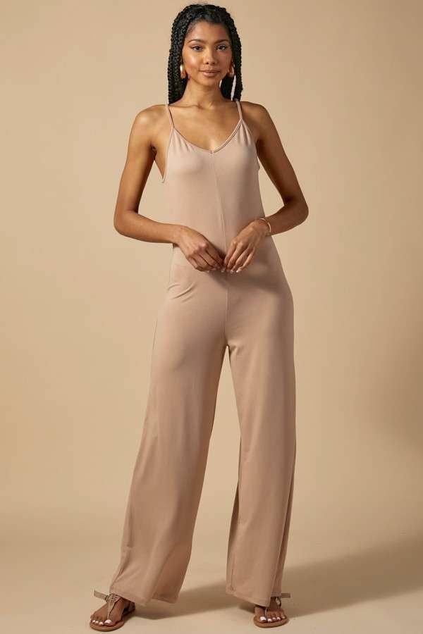 Mocha Cami Wide Legged Jumpsuit