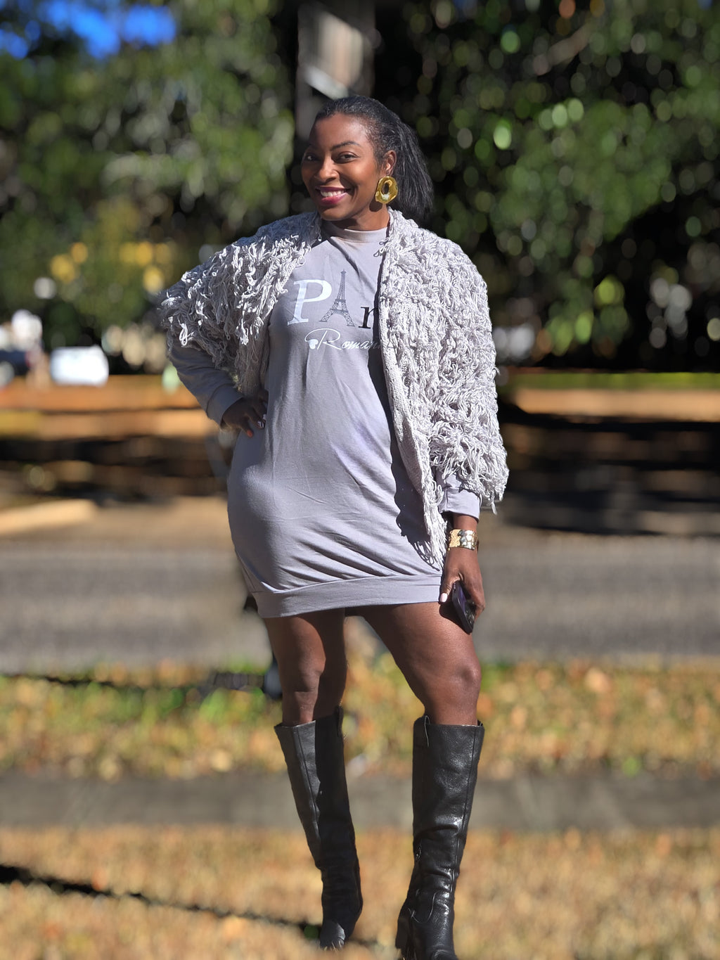 Paris Romantic Sweatshirt Dress
