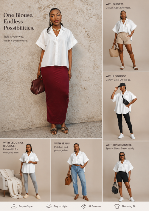 Loose Batwing Sleeve Turn Down Collared Shirt