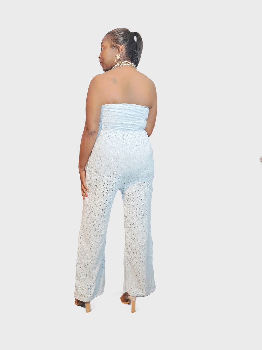Ruched Tube Palazzo Jumpsuit
