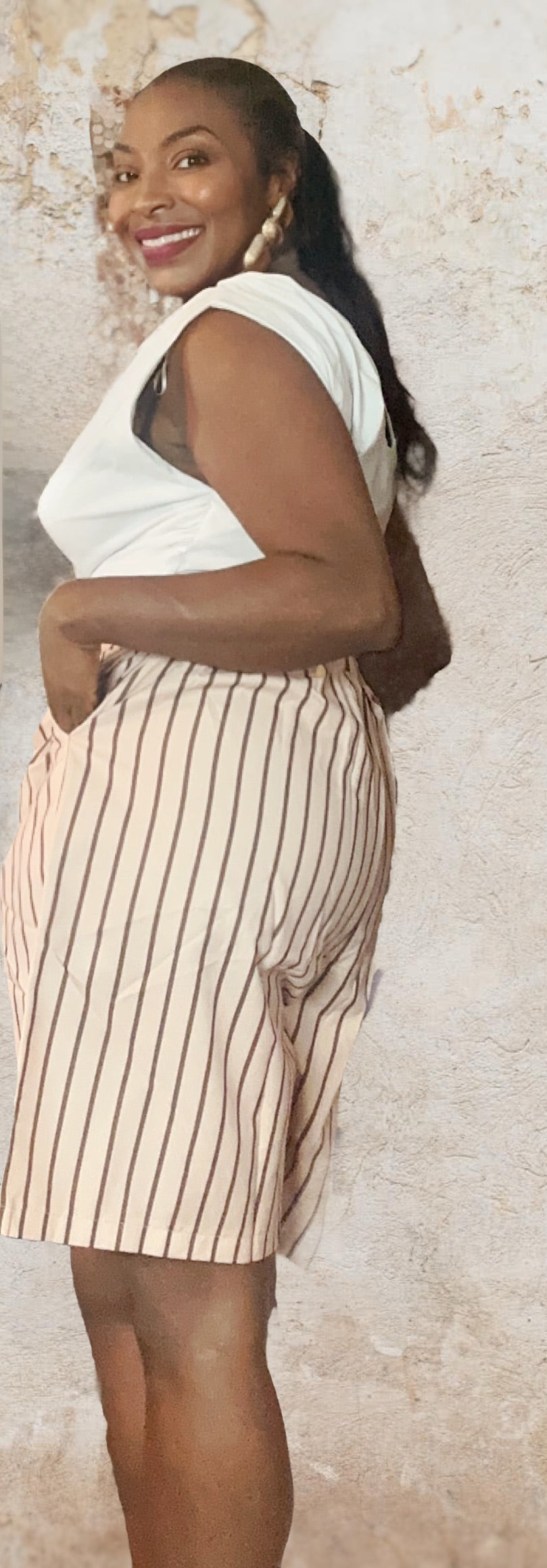 Pin-Stripe Khaki Shorts