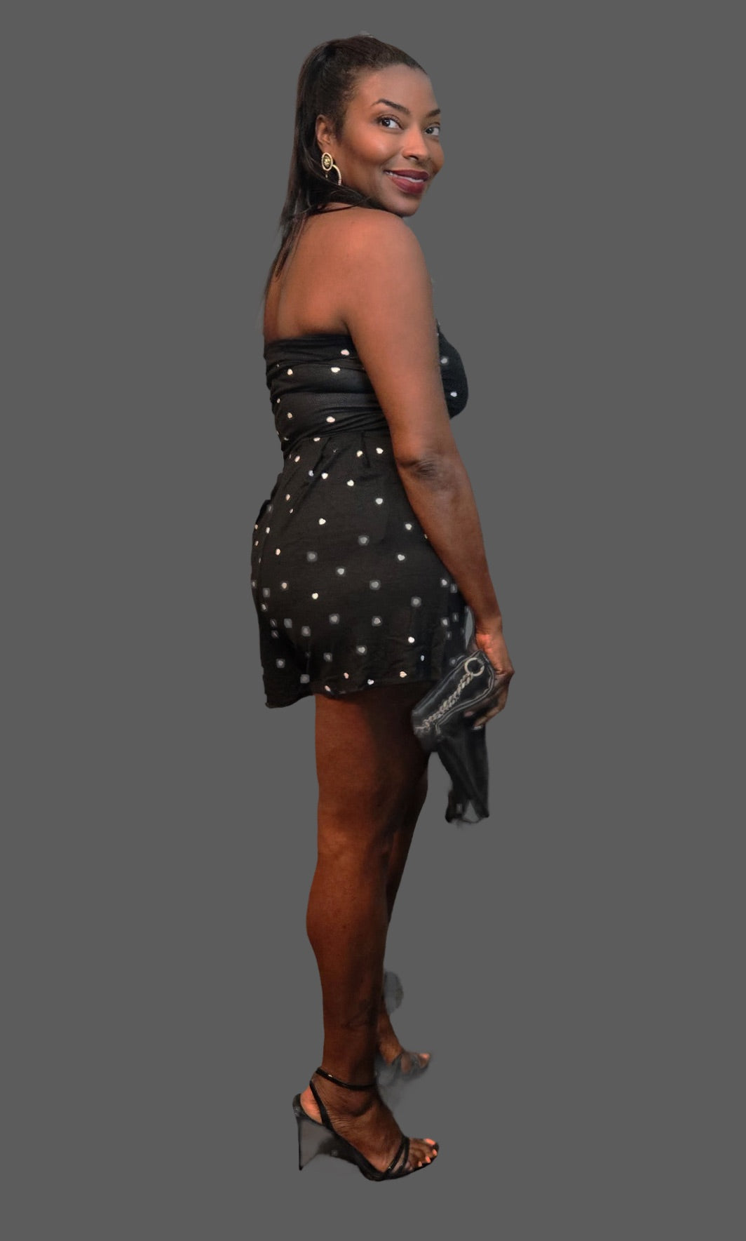 Heart Print Tube Romper