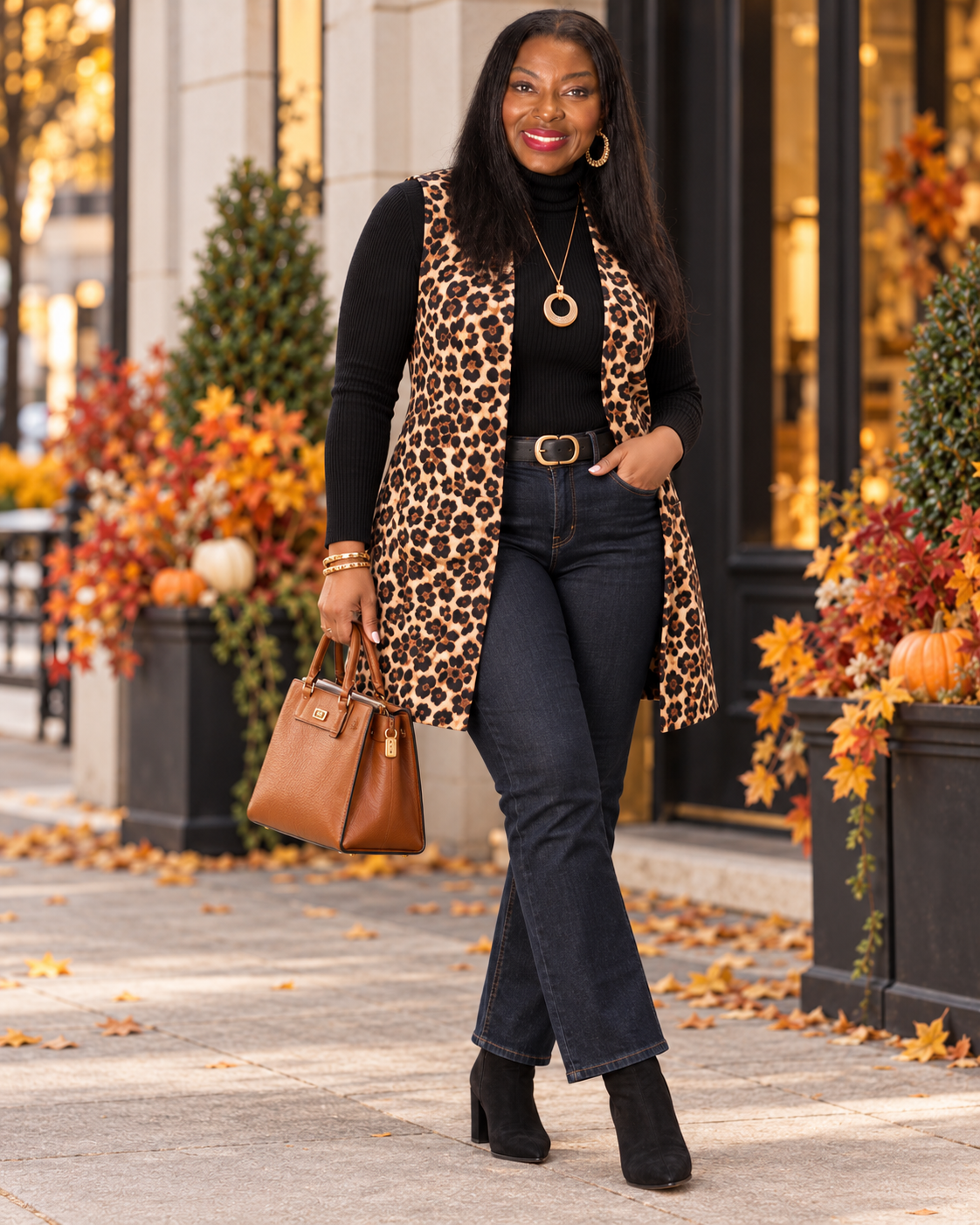 Curvy Leopard Vest