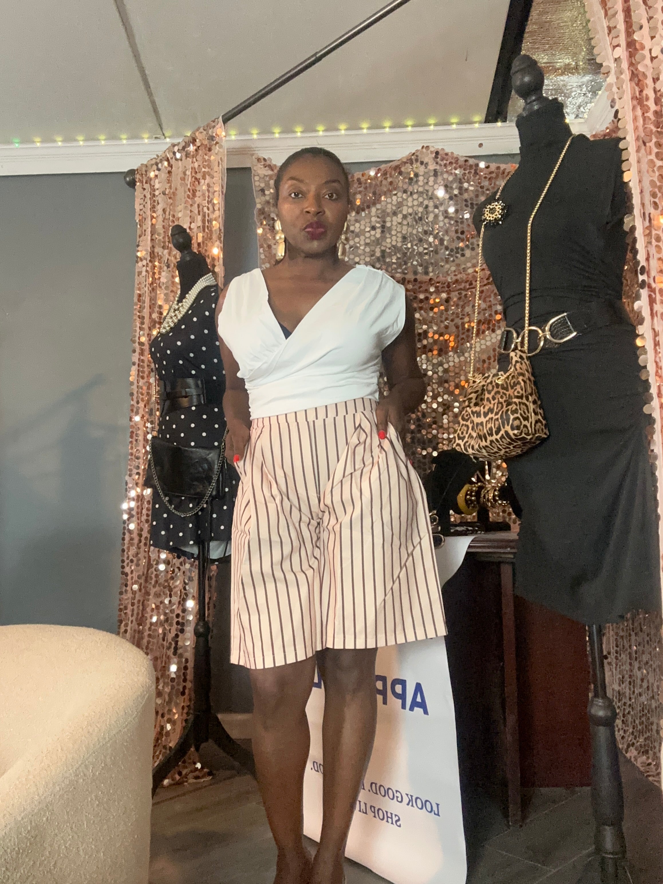 Pin-Stripe Khaki Shorts