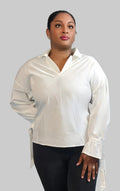Collared Frill Sleeve Blouse