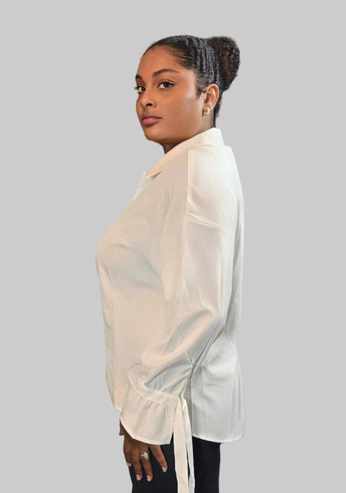 Collared Frill Sleeve Blouse