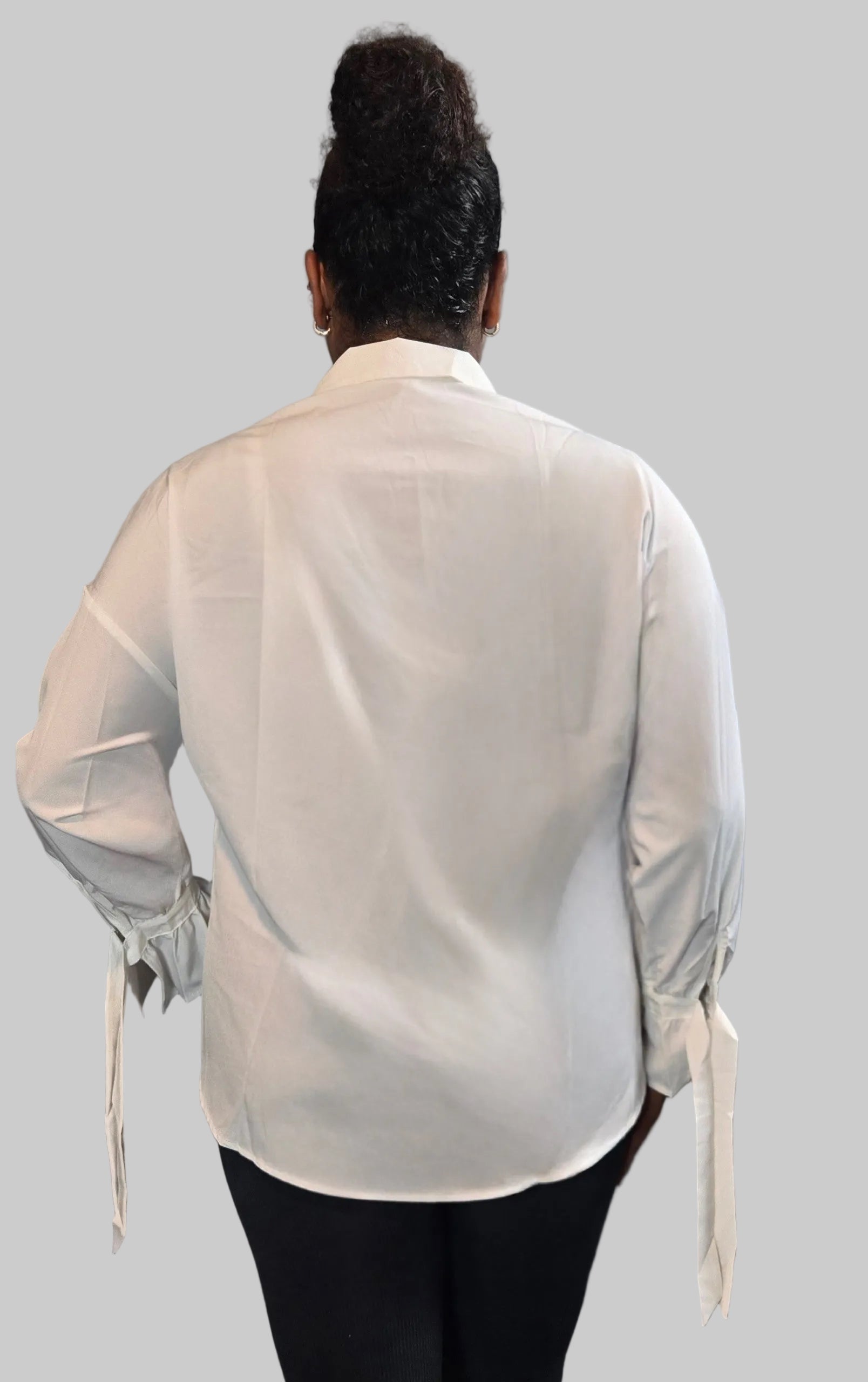 Collared Frill Sleeve Blouse