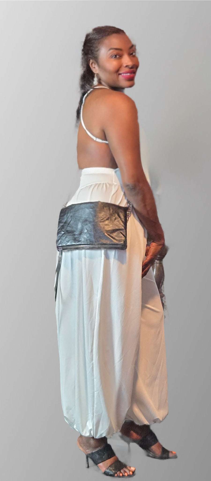 dRo White Basque Waist Jumpsuit