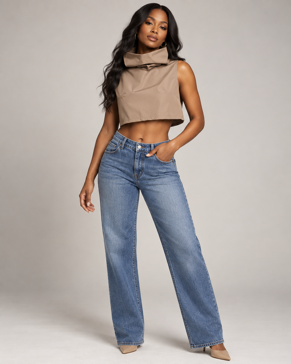 Modern Muse Sculpted Crop Top — Mocha
