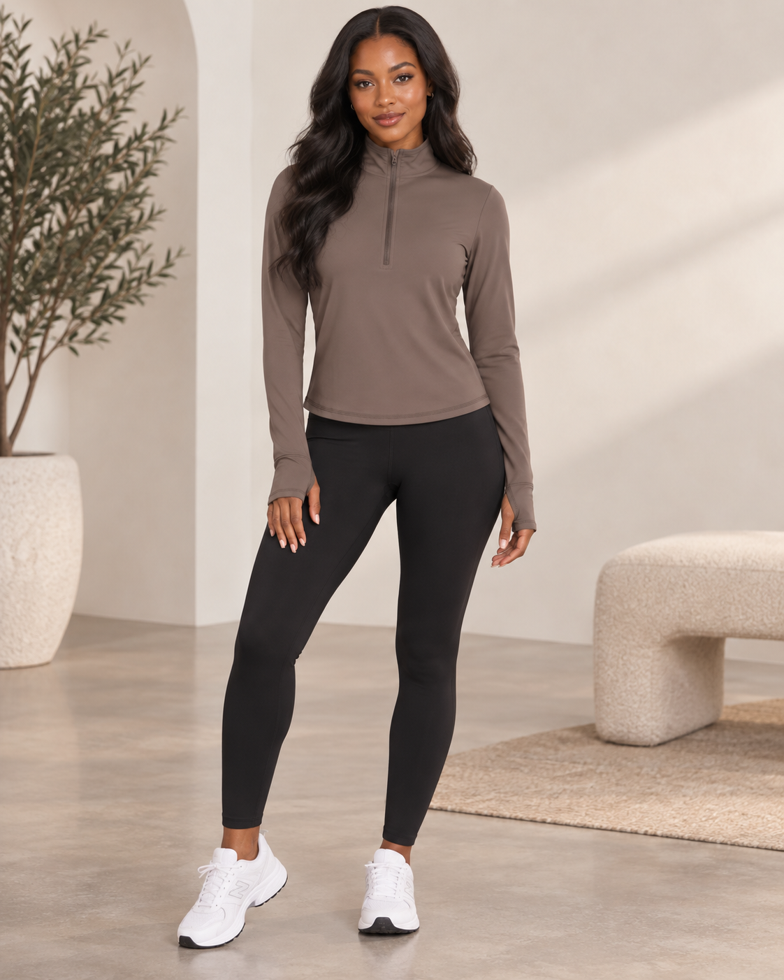 The Mocha Motion Quarter-Zip Jacket