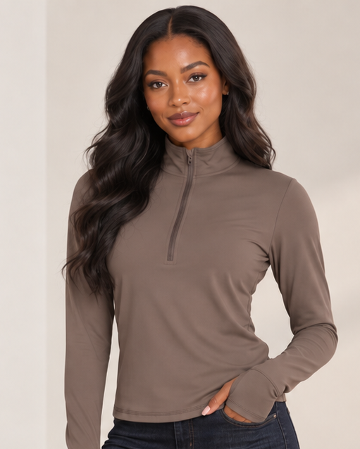 The Mocha Motion Quarter-Zip Jacket