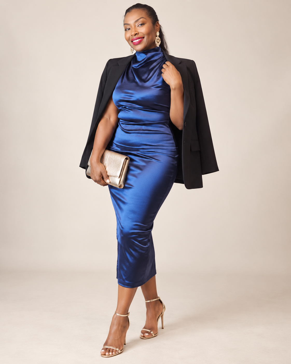Midnight Sapphire Satin Set