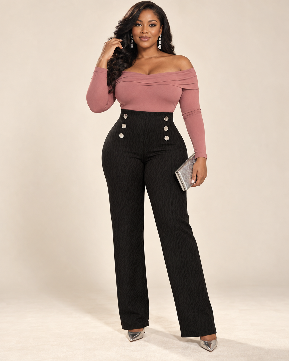 The Curvy Executive Edge Button Pants