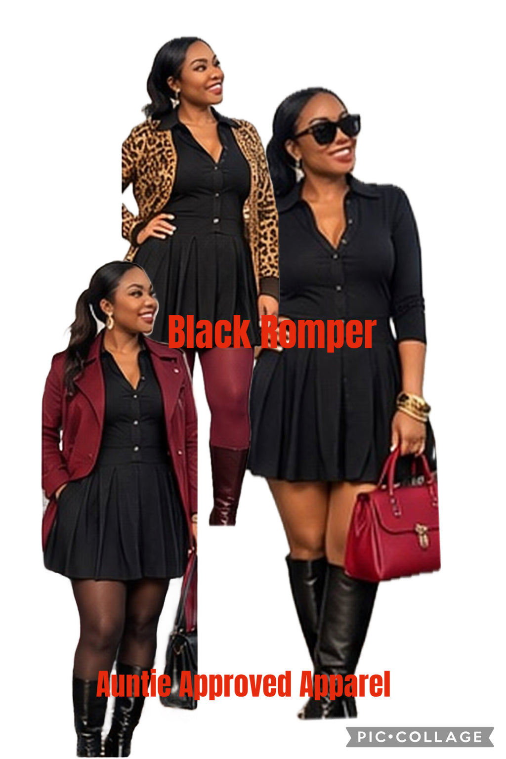 Black Front Button Down Pleated Mini Romper Dress