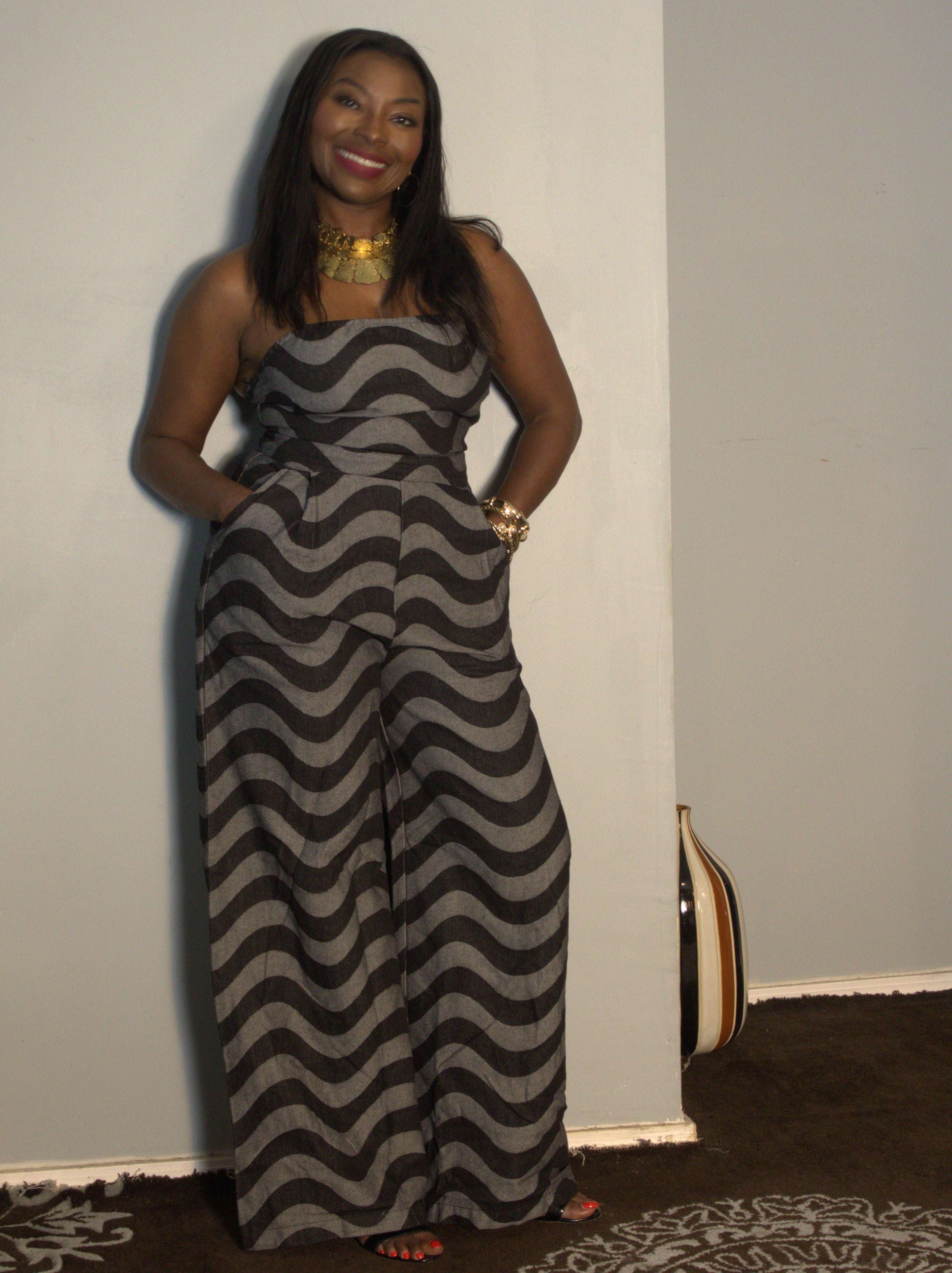 Wavy Black and Grey Jumpsuit