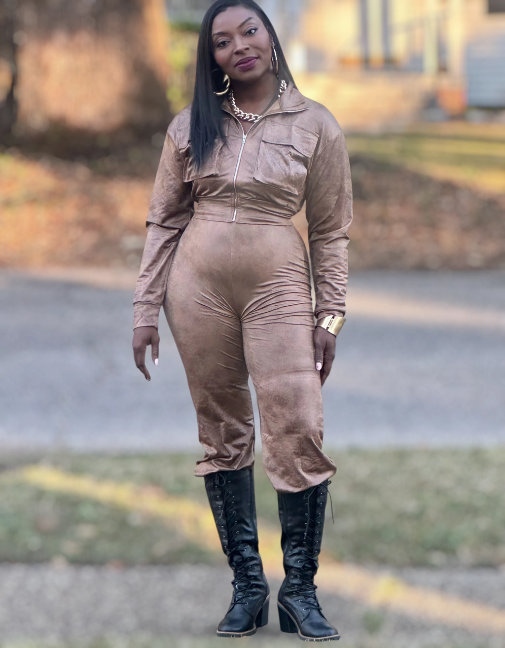 Brown Sugar Distressed Leather-Look Set