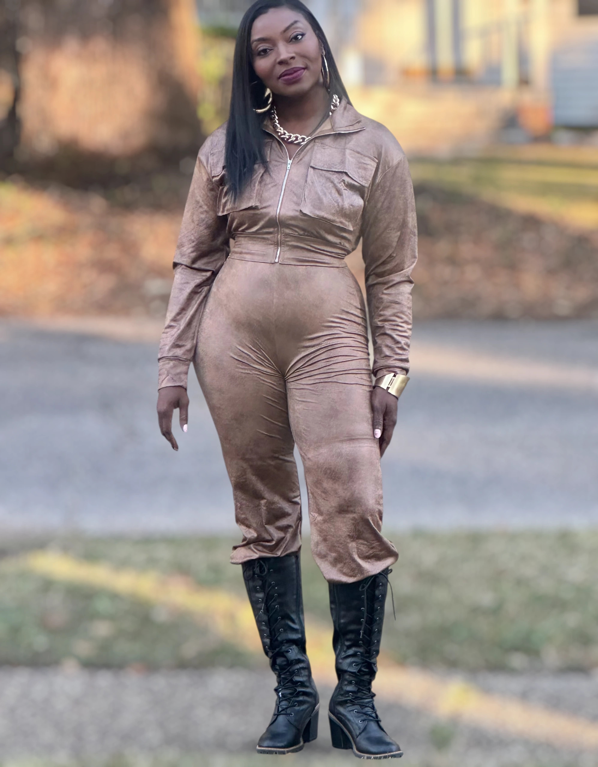 Brown Sugar Distressed Leather-Look Set