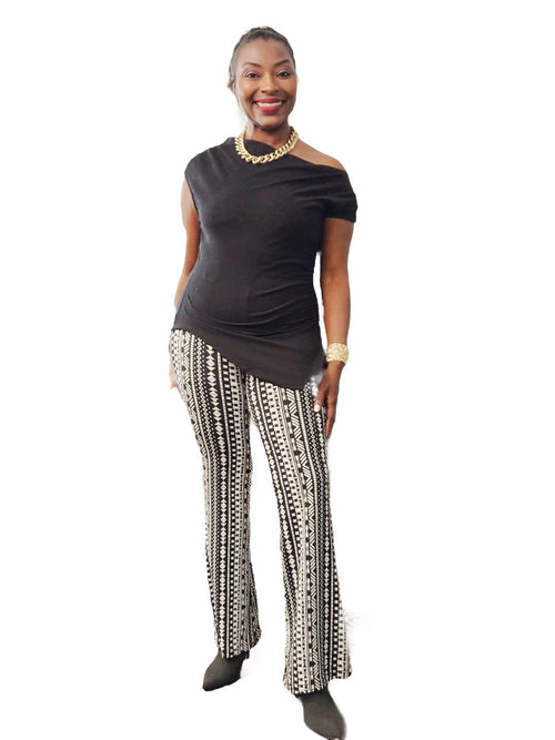 Short Sleeve Off The Shoulder Ruched Asymmetric Hem Knit Top