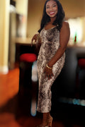 Snake Print Muse Midi Dress