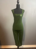 dRo Square Neck Shoulder Detail Heavy Rib Bermuda Shoulder Jumpsuit