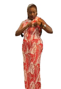 Sleeveless Top & Wide Print Knit Pants Set