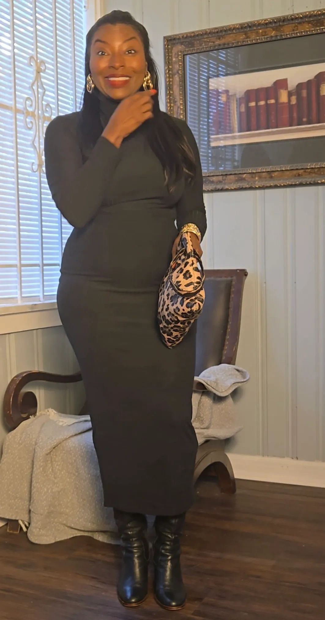 Turtleneck Midi Dress