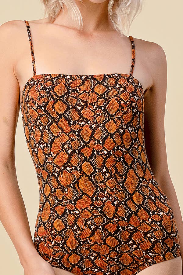 Snake Skin Print Cami Bodysuit