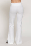 Flare Soft Modal Scuba Pants with Waistband & Bottom Slits