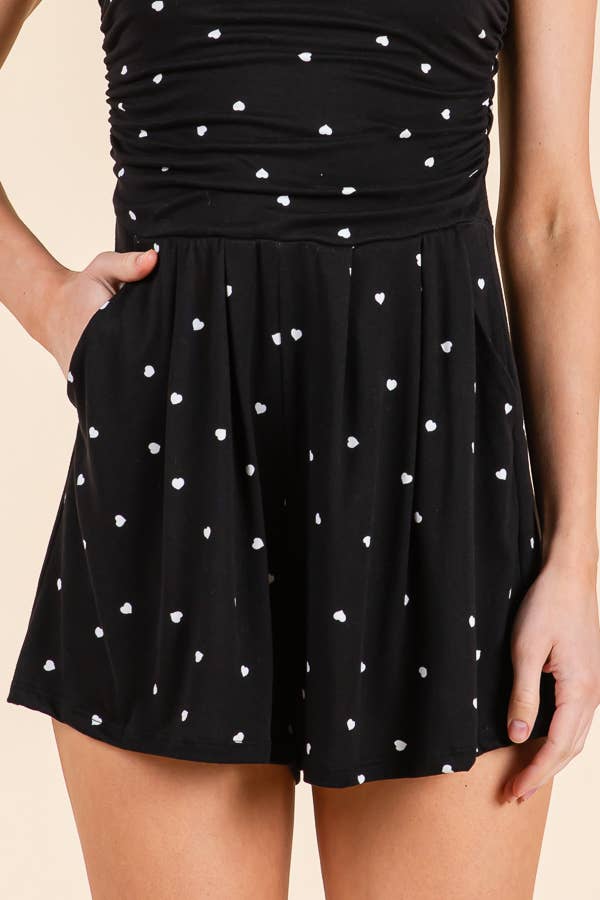 Heart Print Tube Romper