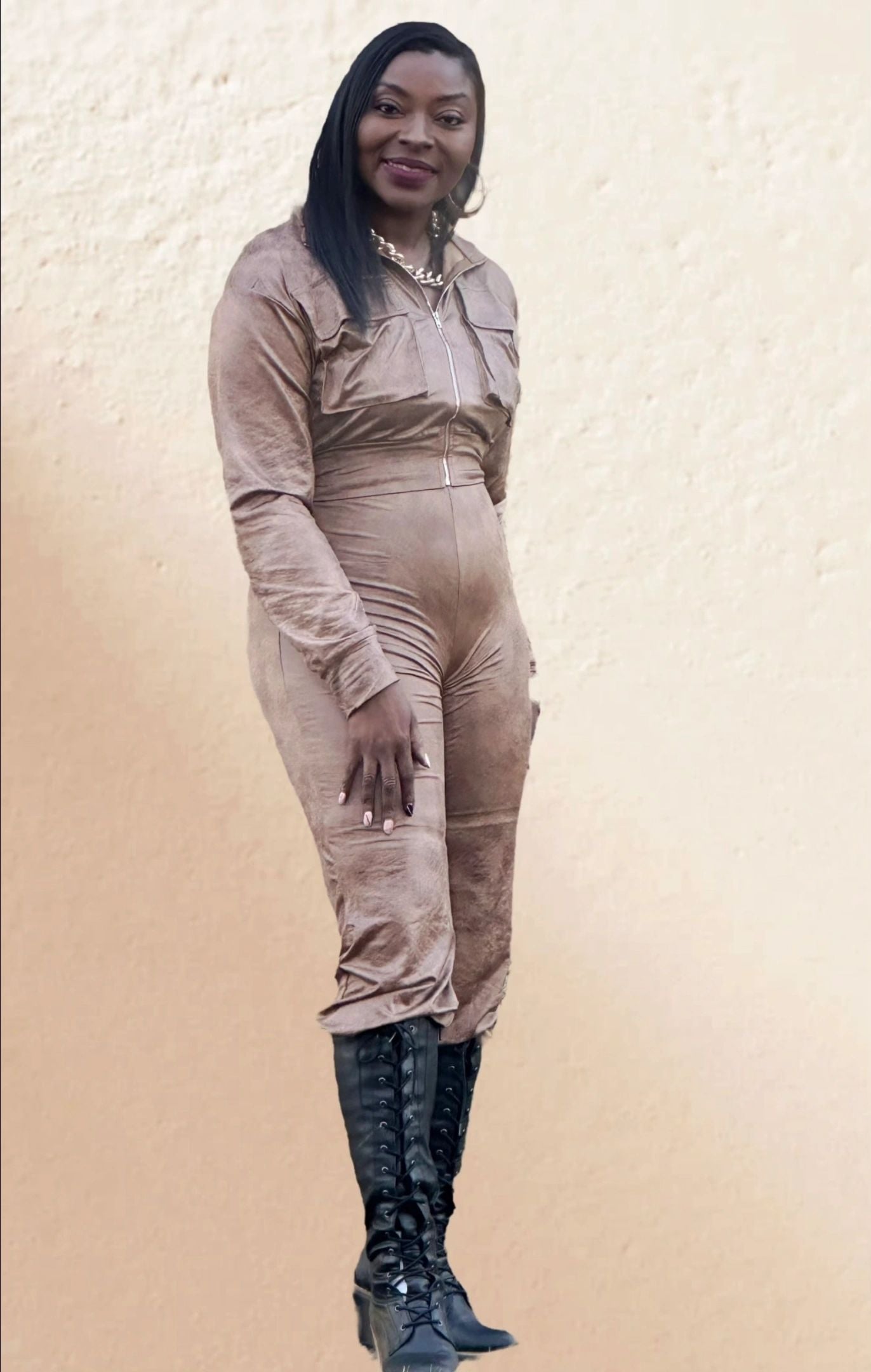 Brown Sugar Distressed Leather-Look Set